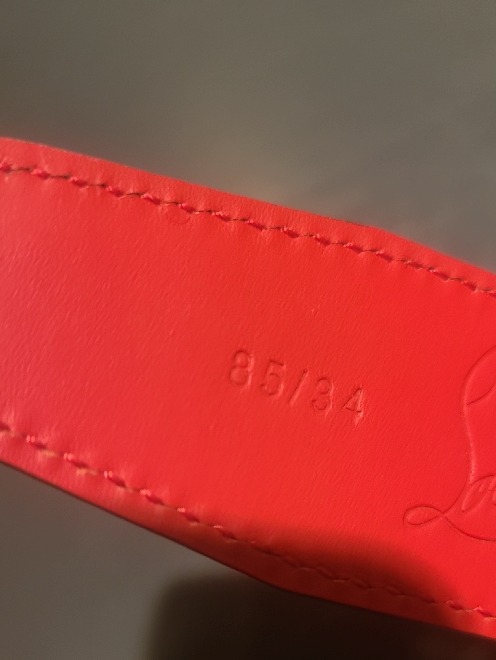 Christian Louboutin CL Belt 40mm Black Calfskin Red Lining Silver Buckle • 85/34 - Picture 7 of 7